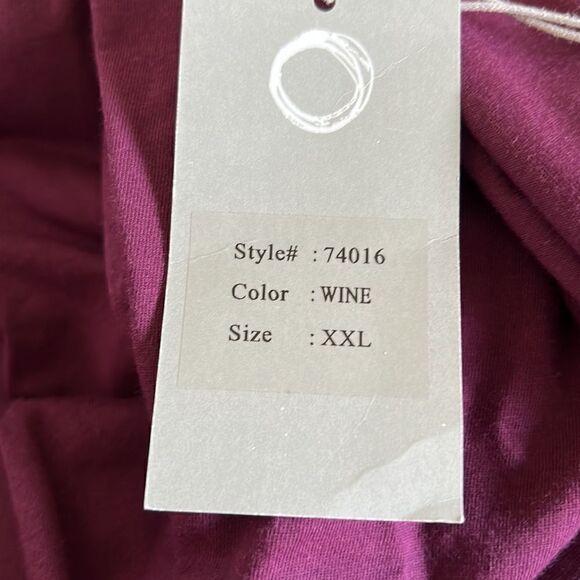 NWT Habitat 74016 Deep Hem Scoop Neck Cotton Tunic Wine Sz XXL/XXXL - Picture 7 of 9